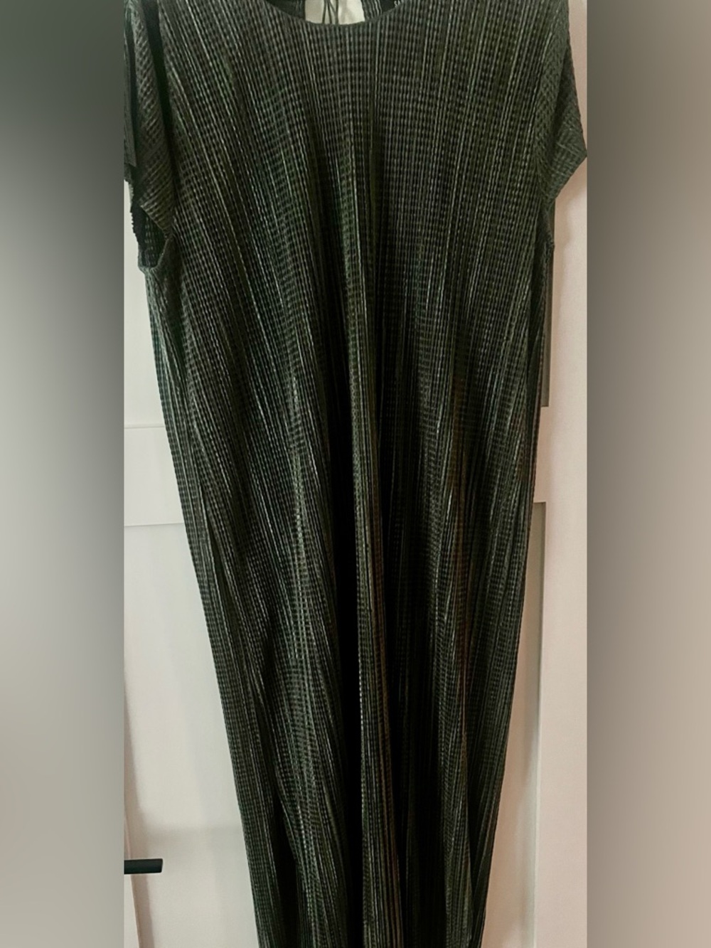 ANTHRO SABINA MUSAYEV|  Moss Green Crinkle Midi Dress Open Back Size M
